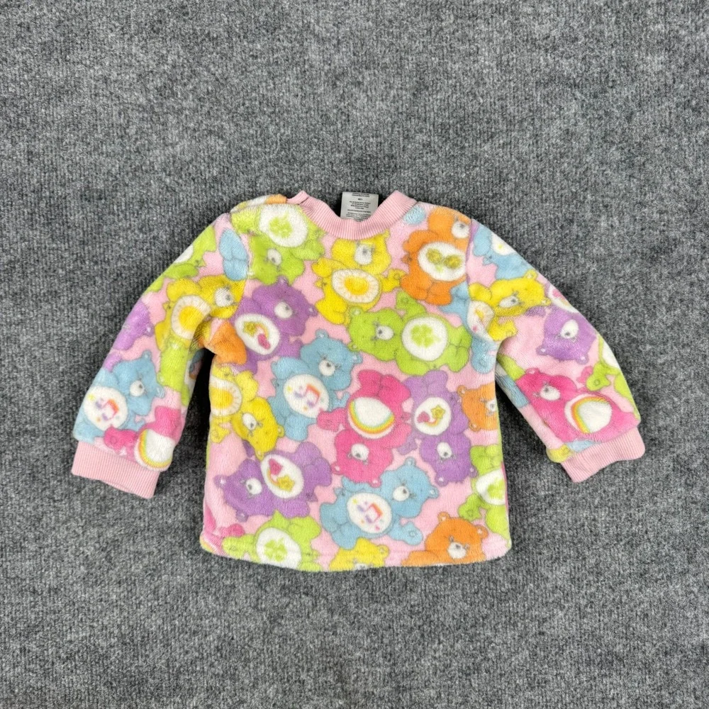Care Bears Sweatshirt Baby Size 12M Pink Multicolor Fleece Long Sleeve Pullover